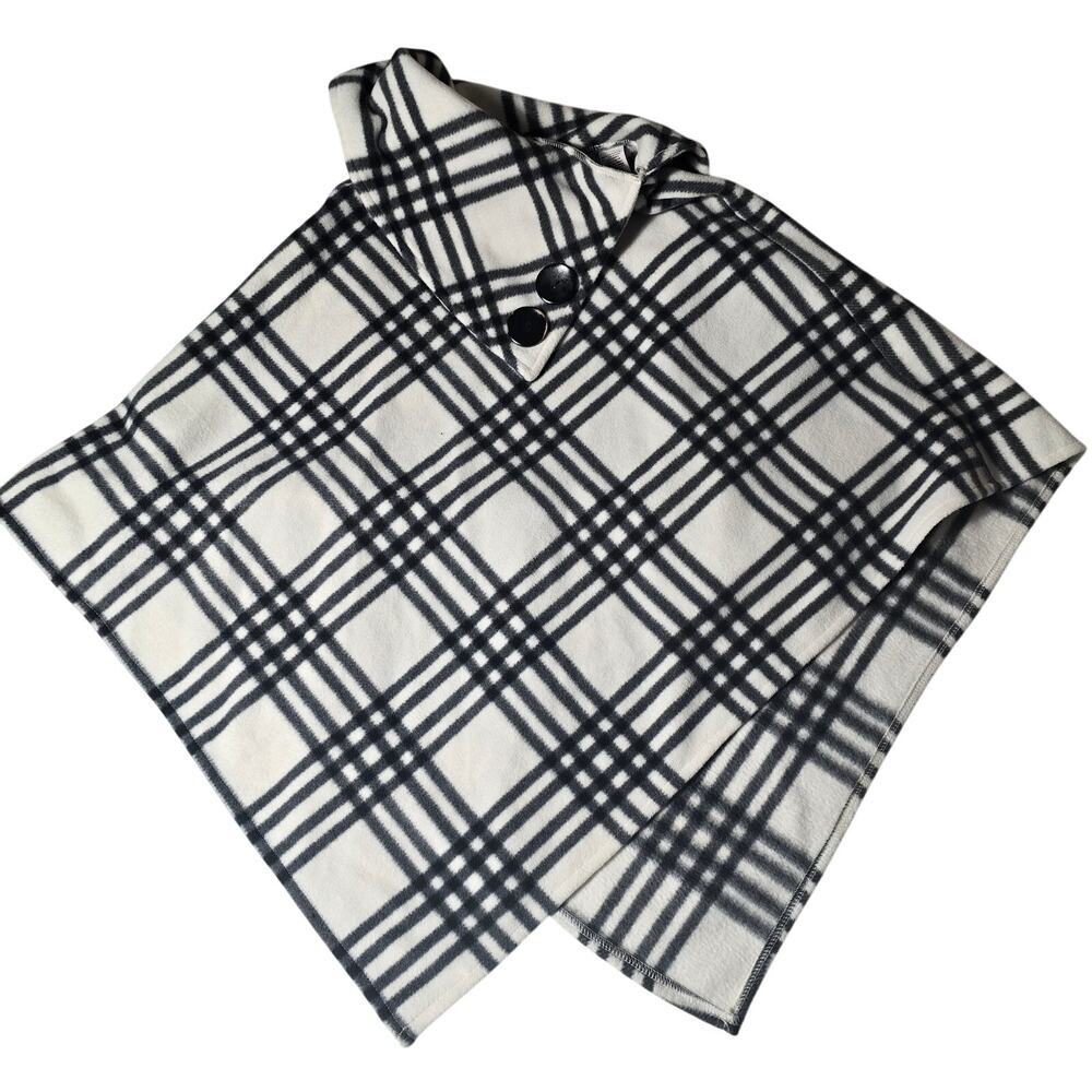 Cozy Coat Womens Printed Fleece Poncho Wearable Blanket One Size Fits All